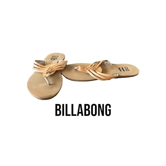 BILLABONG Sandals | Women's Medium | Tan | Basket Weave Design - Picture 1 of 7